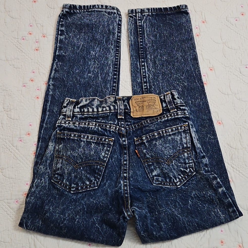 Levi's Orange Tab Vintage Acid Washed Jeans Sz 12 Slim 24 x 26.5